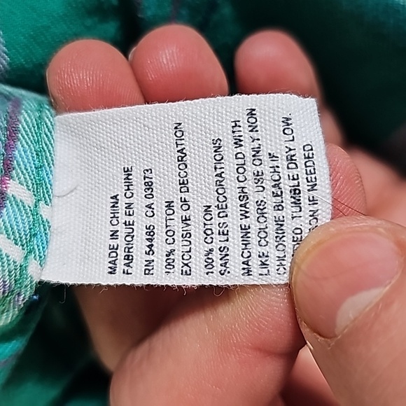 AMERICAN Eagle medium green plaid button down shirt - Picture 6 of 6